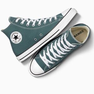 Converse High Tops sneakers green White 9.5 men’s 11.5 woman’s true nature NEW